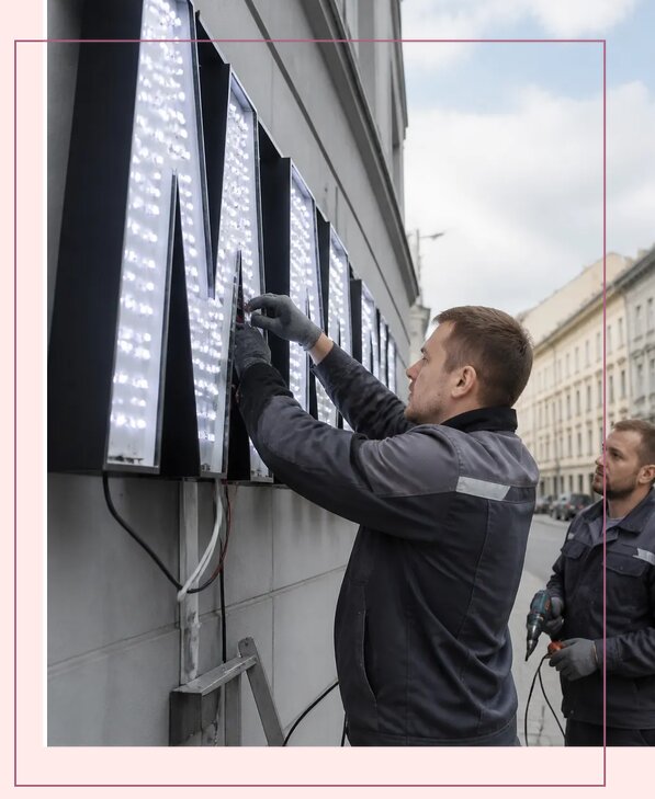 Изготовление и монтаж светодиодных LED вывесок в Вологде